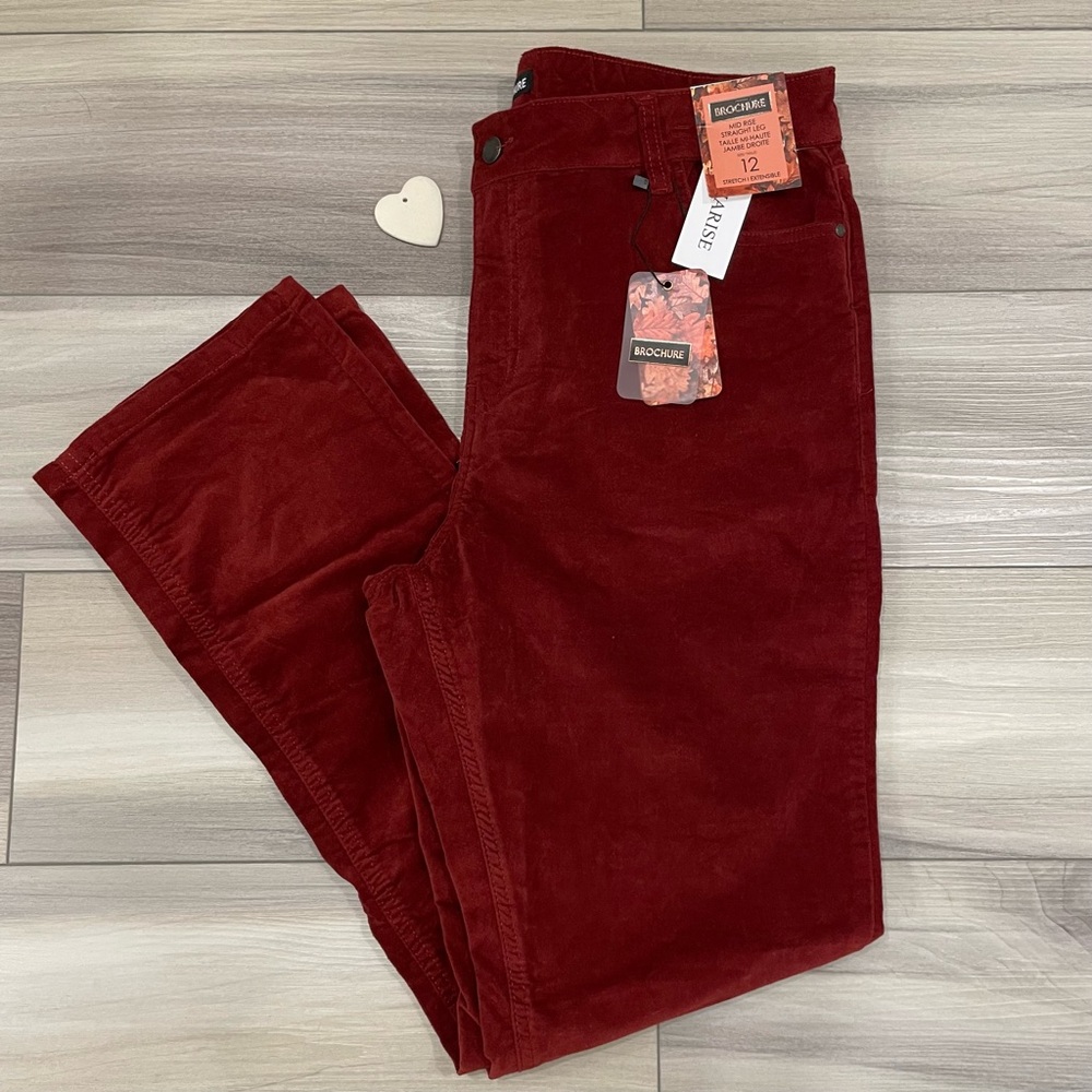 NWT BROCHURE Mid-Rise Straight Leg Pants with Stretch Size 12